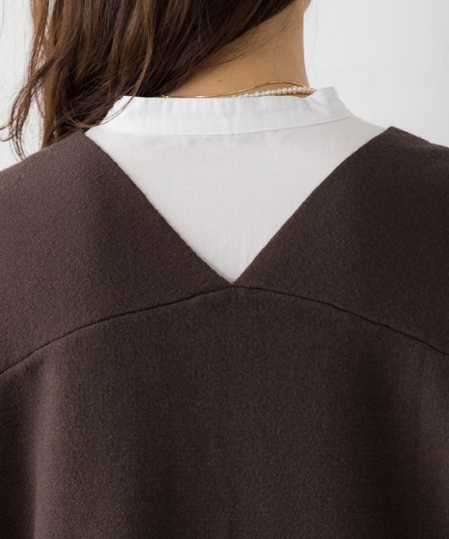 Pierrot（ピエロ）の「ミラノリブVネックニットベスト（ベスト・レディース・アイボリー/ブラック/ダークブラウン・M/L）」の18枚目の写真