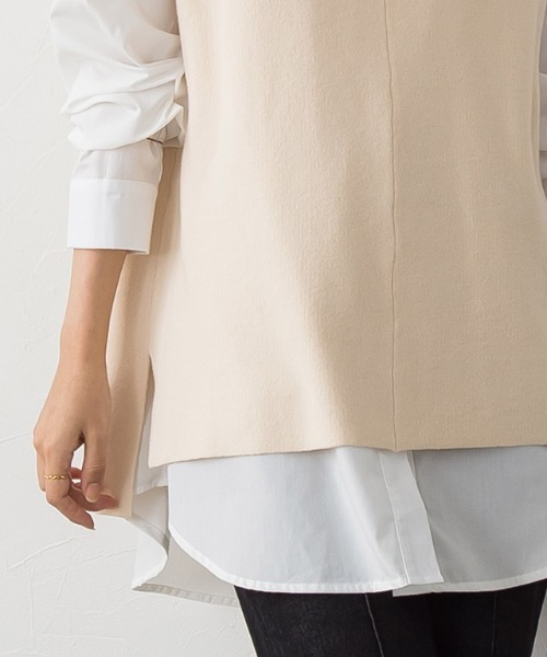 Pierrot（ピエロ）の「ミラノリブVネックニットベスト（ベスト・レディース・アイボリー/ブラック/ダークブラウン・M/L）」の12枚目の写真