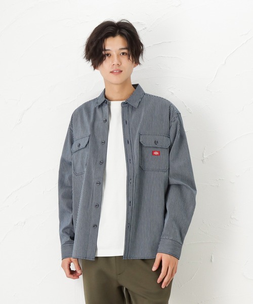 Dickies(ディッキーズ)の「Dickies ディッキーズ 長袖ツイルワークシャツ(シャツ/ブラウス・メンズ・ホワイト/ブラック/ネイビー・L/M/XL)」の1枚目の写真