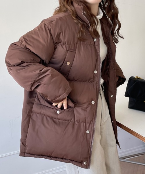 ジャケット・アウター chocolate emi+（エミプラス）の「中綿ジャケットコート（ダウンジャケット