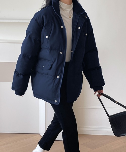 emi+（エミプラス）の「中綿ジャケットコート（ダウンジャケット/コート・レディース・ホワイト/ブラック/ライトブラウン/ダークブラウン/グレー/キャメル/ネイビー/カーキ/ベージュ/ブラウン・FREE）」の22枚目の写真