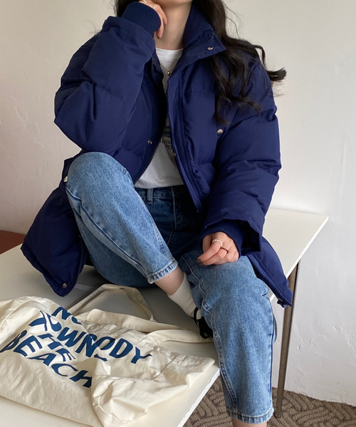 emi+（エミプラス）の「中綿ジャケットコート（ダウンジャケット/コート・レディース・ホワイト/ブラック/ライトブラウン/ダークブラウン/グレー/キャメル/ネイビー/カーキ/ベージュ/ブラウン・FREE）」の12枚目の写真