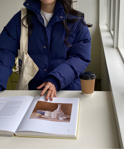 emi+（エミプラス）の「中綿ジャケットコート（ダウンジャケット/コート・レディース・ホワイト/ブラック/ライトブラウン/ダークブラウン/グレー/キャメル/ネイビー/カーキ/ベージュ/ブラウン・FREE）」の11枚目の写真