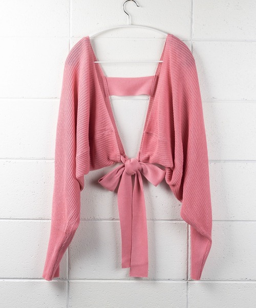 me+em select(ミームセレクト)の「※※【韓国製】バックリボンショートドルマンニットカーデ(選べる2素材)《 大好評につきNEWカラー追加! 》(カーディガン/ボレロ・レディース・ブラック/ベージュ/ピンク/イエロー/ブルー/ダークブラック/ダークベージュ/ダークブルー/ダークパープル/ダークオレンジ/アイボリー/グリーン系その他・FREE)」の21枚目の写真