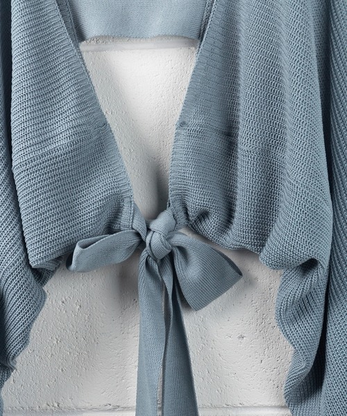 me+em select(ミームセレクト)の「※※【韓国製】バックリボンショートドルマンニットカーデ(選べる2素材)《 大好評につきNEWカラー追加! 》(カーディガン/ボレロ・レディース・ブラック/ベージュ/ピンク/イエロー/ブルー/ダークブラック/ダークベージュ/ダークブルー/ダークパープル/ダークオレンジ/アイボリー/グリーン系その他・FREE)」の15枚目の写真