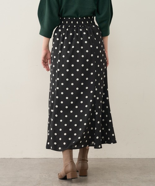 natural couture（ナチュラルクチュール）の「【WEB限定】osono長さ変えれるレトロドットスカート（スカート・レディース・ブラウン/ブラック・FREE）」の13枚目の写真