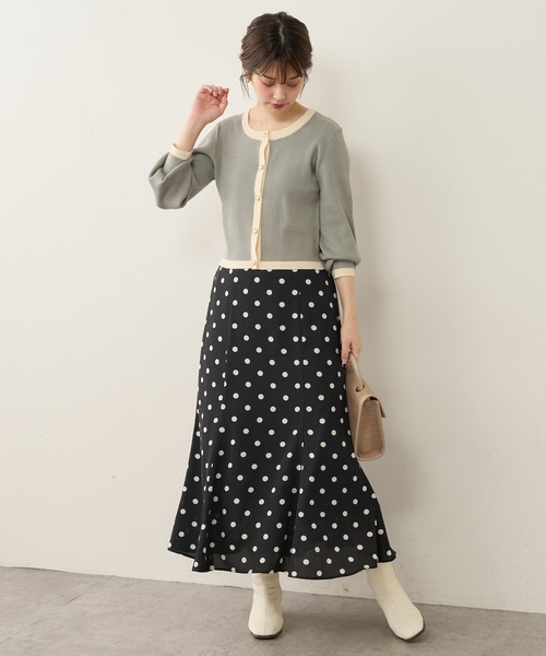 natural couture（ナチュラルクチュール）の「【WEB限定】osono長さ変えれるレトロドットスカート（スカート・レディース・ブラウン/ブラック・FREE）」の12枚目の写真