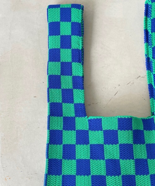 SHAGGIE（シャギー）の「ニットチェッカートートバッグ（トートバッグ・レディース・ブラック/ブルー/グリーン・FREE）」の21枚目の写真