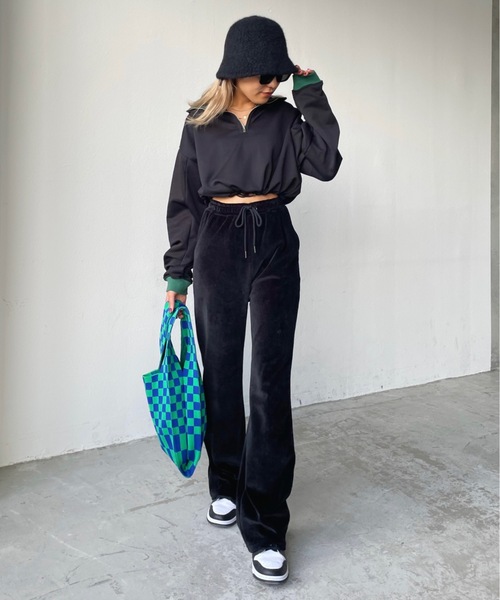 SHAGGIE（シャギー）の「ニットチェッカートートバッグ（トートバッグ・レディース・ブラック/ブルー/グリーン・FREE）」の6枚目の写真