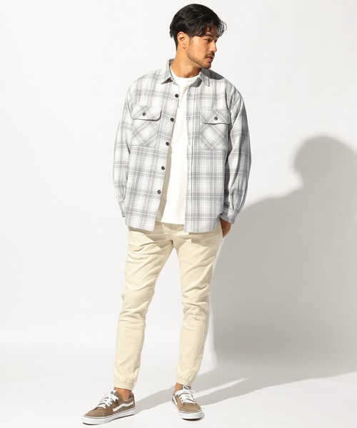 BAYFLOW（ベイフロー）の「カリフォルニアチェックシャツ（シャツ/ブラウス・メンズ・オフホワイト/オレンジ/ブルー・SMALL/MEDIUM/LARGE）」の6枚目の写真