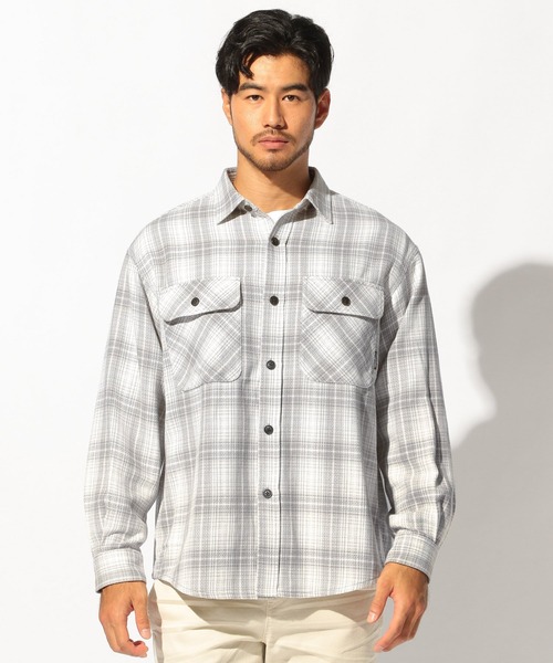 BAYFLOW（ベイフロー）の「カリフォルニアチェックシャツ（シャツ/ブラウス・メンズ・オフホワイト/オレンジ/ブルー・SMALL/MEDIUM/LARGE）」の4枚目の写真