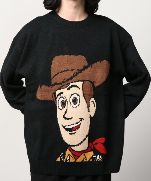 PIXAR(ピクサー)の「Disney PIXAR/ディズニーピクサー ダブルジャカード クルーニット "TOY STORY"(ニット/セーター・メンズ・ブラック/パープル/アイボリー/ブルーグレー・MEDIUM/LARGE)」の3枚目の写真