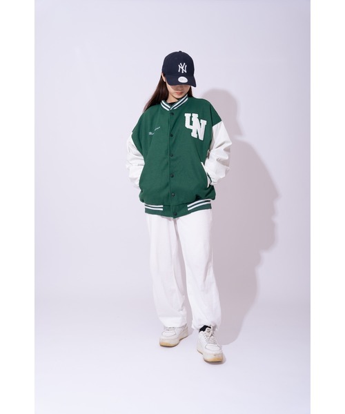 DEVICE（デバイス）の「ユニフォーム オーバーサイズ ストリート スタジャン ジャケット（スタジャン・レディース・ブラック/グリーン/ブルー・FREE）」の9枚目の写真