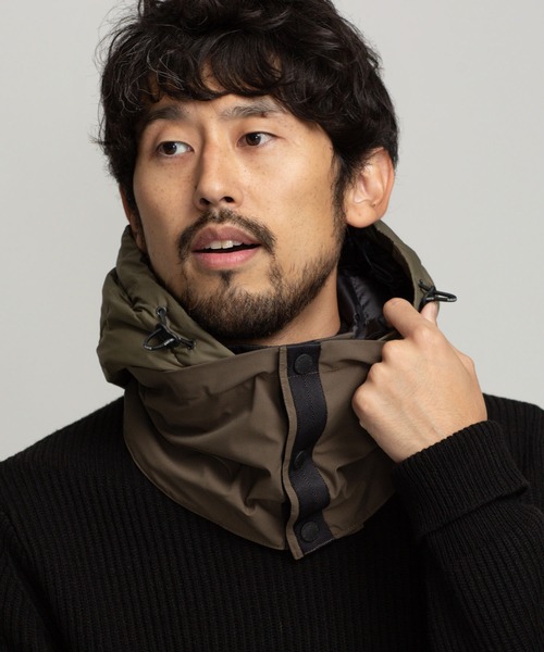 NANO universe(ナノユニバース)の「西川ダウン(R)フードネックウォーマー(ネックウォーマー/スヌード・メンズ・チャコール/カーキ/ブラック・FREE)」の17枚目の写真