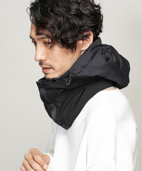NANO universe(ナノユニバース)の「西川ダウン(R)フードネックウォーマー(ネックウォーマー/スヌード・メンズ・チャコール/カーキ/ブラック・FREE)」の12枚目の写真