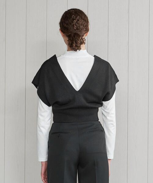 H BEAUTY&YOUTH UNITED ARROWS(エイチビューティーアンドユースユナイテッドアローズ)の「<H>SOLID WOOL 9GAUGE VEST/ベスト(ベスト・レディース・ダークグレー/ベージュ・FREE)」の5枚目の写真