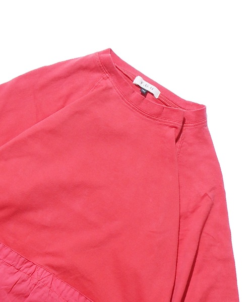 F.O.U（エフオーユー）の「F.O.U/エフオーユー 異素材ポケットTシャツ ラグランカットソー（Tシャツ/カットソー・キッズ・ネイビー/レッド/カーキ・130/140）」の3枚目の写真