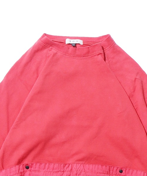 F.O.U（エフオーユー）の「F.O.U/エフオーユー 異素材ポケットTシャツ ラグランカットソー（Tシャツ/カットソー・キッズ・ネイビー/レッド/カーキ・130/140）」の7枚目の写真