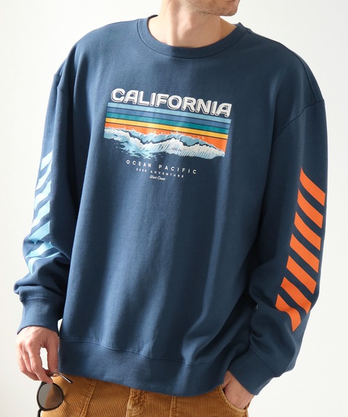 Ocean Pacific(オーシャンパシフィック)の「【OP:オーピー】ロゴプリント裏起毛クルースウェット / トレーナー ユニセックス(スウェット・メンズ・ベージュ/ネイビー/オフホワイト/ヘザーグレー・MEDIUM/LARGE/X-LARGE)」の4枚目の写真