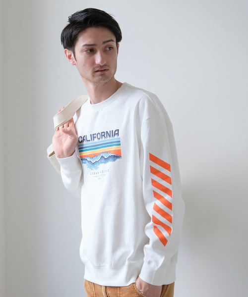 Ocean Pacific(オーシャンパシフィック)の「【OP:オーピー】ロゴプリント裏起毛クルースウェット / トレーナー ユニセックス(スウェット・メンズ・ベージュ/ネイビー/オフホワイト/ヘザーグレー・MEDIUM/LARGE/X-LARGE)」の7枚目の写真