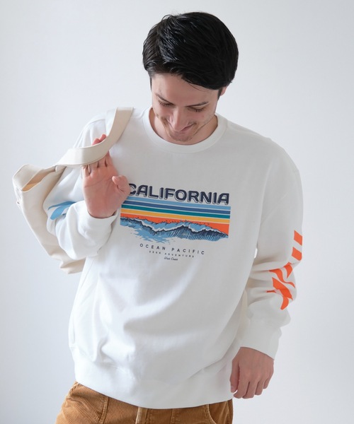 Ocean Pacific(オーシャンパシフィック)の「【OP:オーピー】ロゴプリント裏起毛クルースウェット / トレーナー ユニセックス(スウェット・メンズ・ベージュ/ネイビー/オフホワイト/ヘザーグレー・MEDIUM/LARGE/X-LARGE)」の8枚目の写真