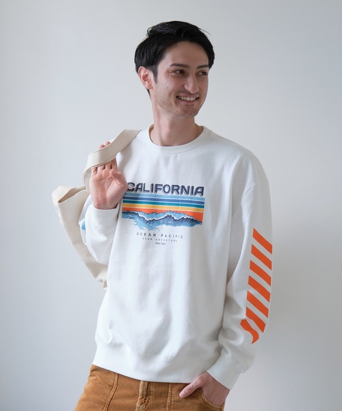 Ocean Pacific(オーシャンパシフィック)の「【OP:オーピー】ロゴプリント裏起毛クルースウェット / トレーナー ユニセックス(スウェット・メンズ・ベージュ/ネイビー/オフホワイト/ヘザーグレー・MEDIUM/LARGE/X-LARGE)」の9枚目の写真