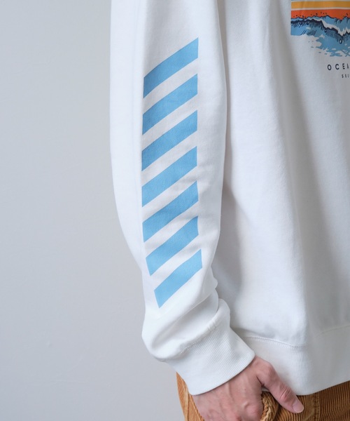 Ocean Pacific(オーシャンパシフィック)の「【OP:オーピー】ロゴプリント裏起毛クルースウェット / トレーナー ユニセックス(スウェット・メンズ・ベージュ/ネイビー/オフホワイト/ヘザーグレー・MEDIUM/LARGE/X-LARGE)」の13枚目の写真