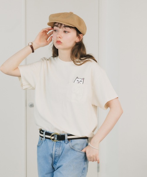 RIPNDIP(リップンディップ)の「RIPNDIP/リップンディップ Lord Nermal Pocket Tee ポケット付き半袖Tシャツ(Tシャツ/カットソー・メンズ・ブラック/ダークオレンジ/ダークブルー/ダークパープル/ホワイト/ネイビー/ナチュラル/グリーン・L/M/XL)」の1枚目の写真