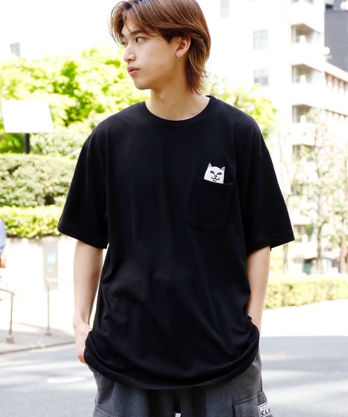 RIPNDIP(リップンディップ)の「RIPNDIP/リップンディップ Lord Nermal Pocket Tee ポケット付き半袖Tシャツ(Tシャツ/カットソー・メンズ・ブラック/ダークオレンジ/ダークブルー/ダークパープル/ホワイト/ネイビー/ナチュラル/グリーン・L/M/XL)」の16枚目の写真