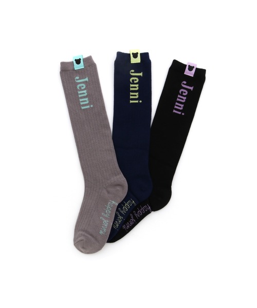 JENNI love（ジェニィラブ）の「ベアプリントテープリブハイソックス（ソックス/靴下・キッズ・ブラック/グレー/ネイビー・19-21cm/22-24cm）」の7枚目の写真