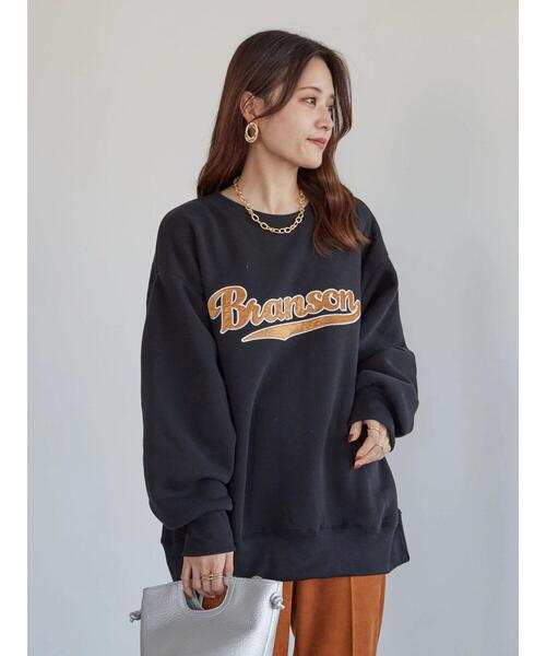 Green Parks(グリーンパークス)の「・novem 9 サテンシシュウロゴウラキモウスウェット*(スウェット・レディース・ブラック/レッド/グリーン/アイボリー・FREE)」の6枚目の写真