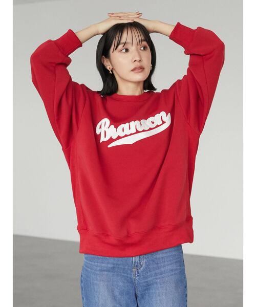 Green Parks(グリーンパークス)の「・novem 9 サテンシシュウロゴウラキモウスウェット*(スウェット・レディース・ブラック/レッド/グリーン/アイボリー・FREE)」の7枚目の写真