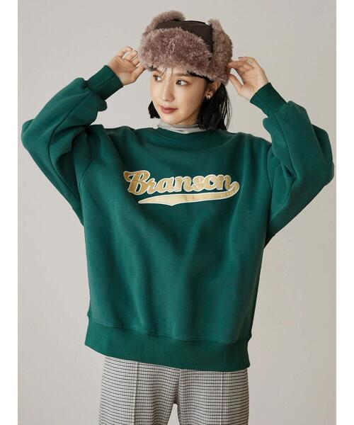 Green Parks(グリーンパークス)の「・novem 9 サテンシシュウロゴウラキモウスウェット*(スウェット・レディース・ブラック/レッド/グリーン/アイボリー・FREE)」の8枚目の写真