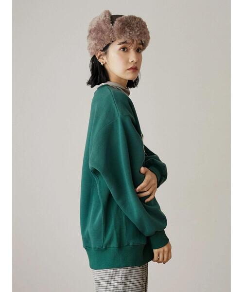 Green Parks(グリーンパークス)の「・novem 9 サテンシシュウロゴウラキモウスウェット*(スウェット・レディース・ブラック/レッド/グリーン/アイボリー・FREE)」の9枚目の写真