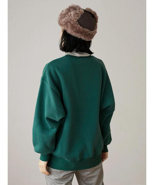Green Parks(グリーンパークス)の「・novem 9 サテンシシュウロゴウラキモウスウェット*(スウェット・レディース・ブラック/レッド/グリーン/アイボリー・FREE)」の10枚目の写真