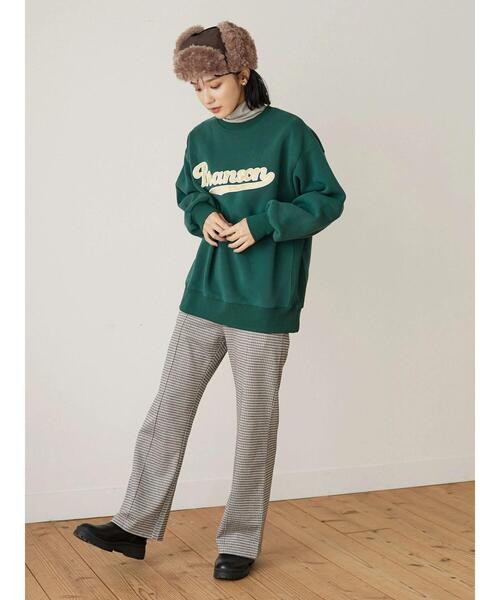 Green Parks(グリーンパークス)の「・novem 9 サテンシシュウロゴウラキモウスウェット*(スウェット・レディース・ブラック/レッド/グリーン/アイボリー・FREE)」の11枚目の写真