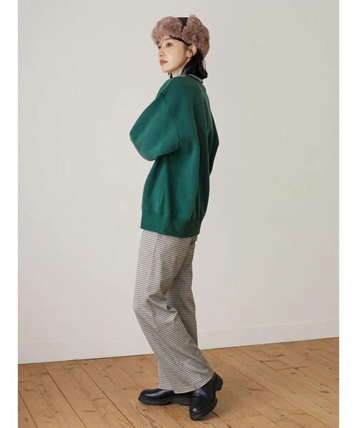 Green Parks(グリーンパークス)の「・novem 9 サテンシシュウロゴウラキモウスウェット*(スウェット・レディース・ブラック/レッド/グリーン/アイボリー・FREE)」の12枚目の写真