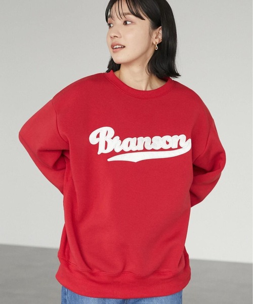 Green Parks(グリーンパークス)の「・novem 9 サテンシシュウロゴウラキモウスウェット*(スウェット・レディース・ブラック/レッド/グリーン/アイボリー・FREE)」の4枚目の写真