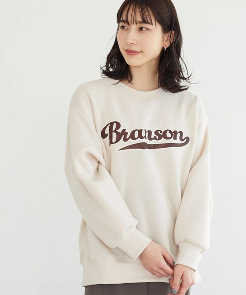 Green Parks(グリーンパークス)の「・novem 9 サテンシシュウロゴウラキモウスウェット*(スウェット・レディース・ブラック/レッド/グリーン/アイボリー・FREE)」の1枚目の写真