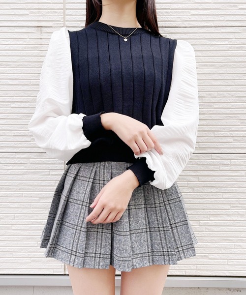 Loueme(ルエム)の「異素材ドッキングリブトップス(ニット/セーター・レディース・ブラック/その他1・FREE)」の13枚目の写真