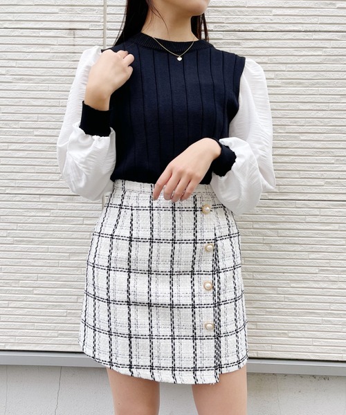 Loueme(ルエム)の「異素材ドッキングリブトップス(ニット/セーター・レディース・ブラック/その他1・FREE)」の16枚目の写真