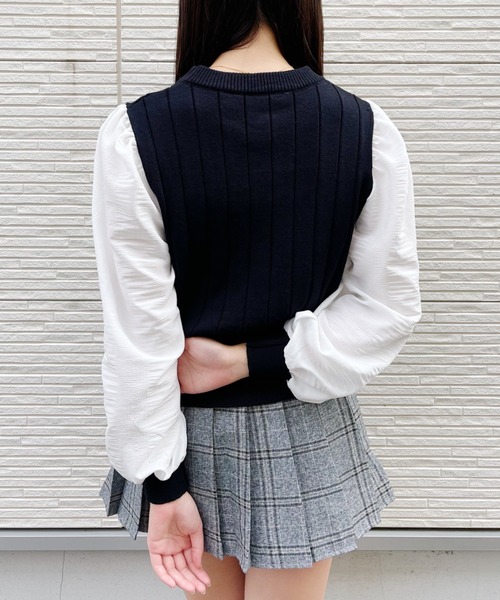 Loueme(ルエム)の「異素材ドッキングリブトップス(ニット/セーター・レディース・ブラック/その他1・FREE)」の3枚目の写真