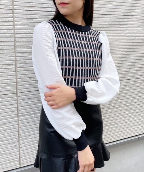 Loueme(ルエム)の「異素材ドッキングリブトップス(ニット/セーター・レディース・ブラック/その他1・FREE)」の17枚目の写真