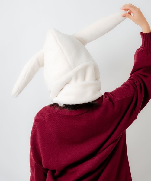 WEGO（ウィゴー）の「WEGO/ウサギスヌード（ネックウォーマー/スヌード・レディース・ホワイト/ブラック/ピンク・FREE）」の6枚目の写真