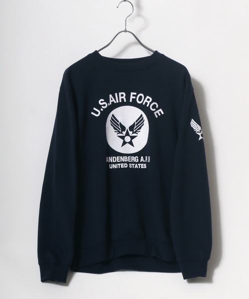 未使用品・タグ付き♡45R ウールスウェット　トレーナー　Rロゴ入り　丸首 MARUKAWA（マルカワ）の「US AIR FORCE ミリタリーロゴプリント