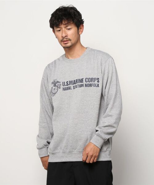 ANTIDOTE ロゴ トレーナー 丸首 スウェット ストリート GLOBAL WORK トレーナー スウェット ライトクッションクルー