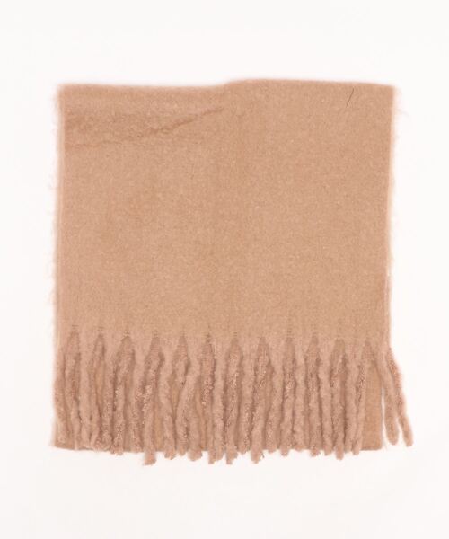 Samansa Mos2（サマンサ モスモス）の「ボリュームフリンジマフラー（マフラー・レディース・ベージュ/ピンク/ミント・ﾌﾘ-）」の3枚目の写真