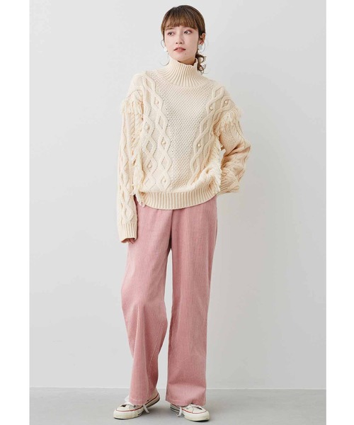 MEDE19F（メデジュウキュウ）の「ＭＥＤＥ１９Ｆ　デコラティブニット（ニット/セーター・レディース・ピンク/オフホワイト・MEDIUM/LARGE/X-LARGE/XX-LARGE）」の13枚目の写真