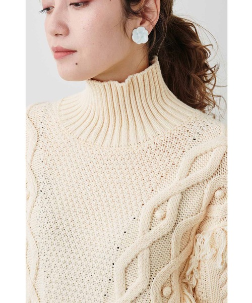 MEDE19F（メデジュウキュウ）の「ＭＥＤＥ１９Ｆ　デコラティブニット（ニット/セーター・レディース・ピンク/オフホワイト・MEDIUM/LARGE/X-LARGE/XX-LARGE）」の7枚目の写真