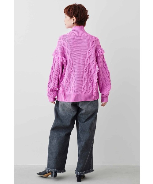 MEDE19F（メデジュウキュウ）の「ＭＥＤＥ１９Ｆ　デコラティブニット（ニット/セーター・レディース・ピンク/オフホワイト・MEDIUM/LARGE/X-LARGE/XX-LARGE）」の14枚目の写真